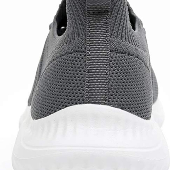 New! AKK grey shoes sneakers walking slip on tennis casual athletic gym work - Picture 5 of 14
